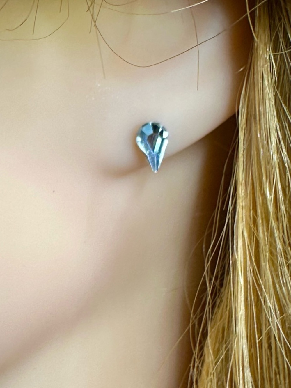 Silver Teardrop Swarovski Stud Earrings